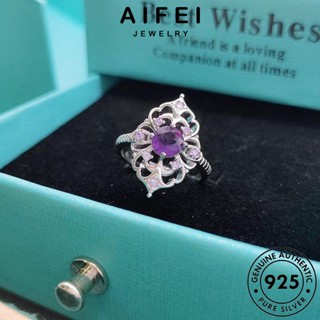 AIFEI JEWELRY 925 เครื่องประดับ Silver เกาหลี เครื่องประดับ ผู้หญิง ต้นฉบับ พลอยสีม่วง แฟชั่น ดอกไม้หรูหรา เงิน แหวน แท้ R2267