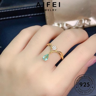 AIFEI JEWELRY ทองมรกต ผู้หญิง เกาหลี เครื่องประดับ แท้ Silver แหวน ต้นฉบับ เงิน 925 มงกุฎอารมณ์ เครื่องประดับ แฟชั่น R2273