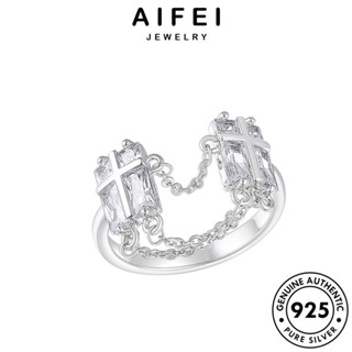 AIFEI JEWELRY ต้นฉบับ แหวน ข้ามความคิดสร้างสรรค์ เงิน Silver เครื่องประดับ เกาหลี คริสตัลเพชรสีชมพู แท้ ผู้หญิง เครื่องประดับ แฟชั่น 925 R2333