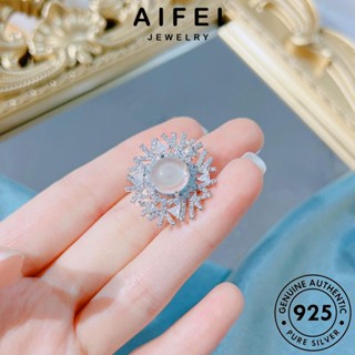 AIFEI JEWELRY Silver เงิน แฟชั่น ผู้หญิง เกล็ดหิมะสุดหรู เครื่องประดับ แหวน เกาหลี แท้ ต้นฉบับ มูนสโตน 925 เครื่องประดับ R2334