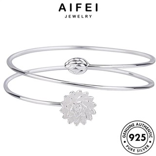 AIFEI JEWELRY กำไล เกาหลี 925 แฟชั่น เครื่องประดับ ดอกบัวแฟชั่น เครื่องประดับ ผู้หญิง กำไลข้อมือ ต้นฉบับ แท้ Silver ทอง ผู้หญิง เงิน B137