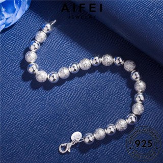 AIFEI JEWELRY เครื่องประดับ กำไลข้อมือ เกาหลี แท้ 925 เครื่องประดับ ผู้หญิง ผู้หญิง Silver เงิน กำไล ต้นฉบับ ลูกปัดทรายธรรมดา แฟชั่น B594