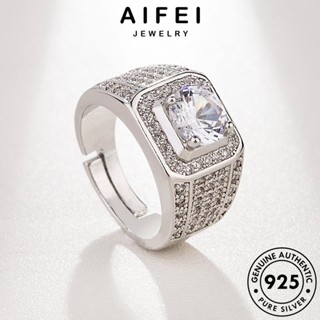 AIFEI JEWELRY แหวน เงิน ต้นฉบับ เครื่องประดับ มอยส์ซาไนท์ไดมอนด์ ครอบงำ เครื่องประดับ เกาหลี 925 แฟชั่น Silver ผู้ชาย แท้ R87