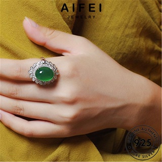 AIFEI JEWELRY 925 Silver แท้ เครื่องประดับ เงิน ต้นฉบับ แหวน แฟชั่น เครื่องประดับ วงรีวินเทจ หยก เกาหลี ผู้หญิง R188