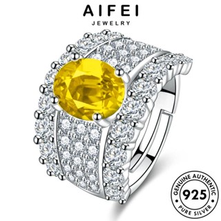 AIFEI JEWELRY 925 เงิน วงรีสุดหรู เกาหลี ไพลิน ต้นฉบับ ผู้หญิง แท้ แฟชั่น เครื่องประดับ แหวน เครื่องประดับ Silver R470