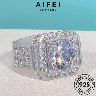 AIFEI JEWELRY แท้ เกาหลี มอยส์ซาไนท์ไดมอนด์ แหวน ผู้หญิง เครื่องประดับ เครื่องประดับ แฟชั่น Silver 925 ต้นฉบับ เงิน หรูหรา R501