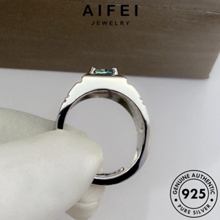 AIFEI JEWELRY เงิน 925 อความารีน ผู้หญิง เกาหลี Silver จัตุรัสครอบงำ แหวน เครื่องประดับ แท้ ต้นฉบับ เครื่องประดับ แฟชั่น R527