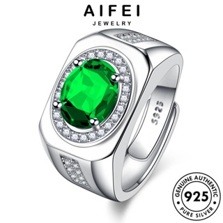 AIFEI JEWELRY วงรีวินเทจ เกาหลี ผู้หญิง Silver แท้ แฟชั่น เครื่องประดับ เครื่องประดับ เงิน อความารีน 925 แหวน ต้นฉบับ R485