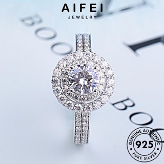 AIFEI JEWELRY เครื่องประดับ มอยส์ซาไนท์ไดมอนด์ ผู้หญิง เครื่องประดับ ครอบงำ Silver แหวน ต้นฉบับ เงิน เกาหลี แท้ แฟชั่น 925 R497