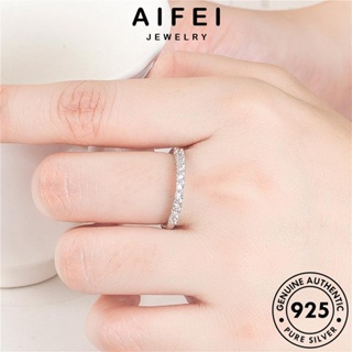 AIFEI JEWELRY เครื่องประดับ เงิน เกาหลี แท้ ไดมอนด์ โกลด์ มอยส์ซาไนท์ Silver แฟชั่น ต้นฉบับ 925 ผู้หญิง เครื่องประดับ แต่ละแถว แหวน R632