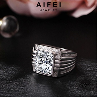 AIFEI JEWELRY เครื่องประดับ แหวน Silver หรูหรา เครื่องประดับ 925 เกาหลี แฟชั่น ผู้ชาย เงิน มอยส์ซาไนท์ไดมอนด์ แท้ ต้นฉบับ R634