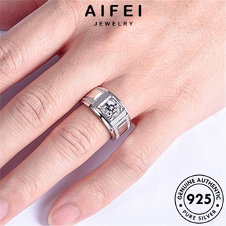 AIFEI JEWELRY แฟชั่น ผู้ชาย เครื่องประดับ แฟชั่น มอยส์ซาไนท์ไดมอนด์ เกาหลี แท้ Silver เงิน ต้นฉบับ แหวน เครื่องประดับ 925 R592