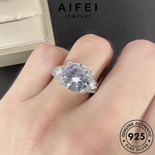 AIFEI JEWELRY เครื่องประดับ อารมณ์กลม โกลด์ ไดมอนด์ มอยส์ซาไนท์ เครื่องประดับ 925 แฟชั่น เงิน Silver ต้นฉบับ แหวน ผู้หญิง แท้ เกาหลี R826