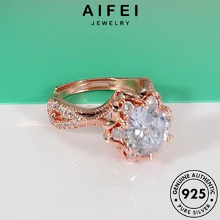 AIFEI JEWELRY มอยส์ซาไนท์ ไดมอนด์ แท้ แหวน เครื่องประดับ Silver โกลด์ ผู้หญิง แฟชั่น 925 เงิน ต้นฉบับ เกาหลี เครื่องประดับ ดอกไม้หกเหลี่ยมอารมณ์ R868