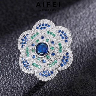 AIFEI JEWELRY เครื่องประดับ ไพลิน ดอกไม้ที่สร้างสรรค์ เงิน Silver ผู้หญิง 925 ต้นฉบับ แหวน เครื่องประดับ เกาหลี แท้ แฟชั่น R929