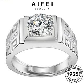 AIFEI JEWELRY แท้ แฟชั่น เกาหลี ต้นฉบับ เงิน เครื่องประดับ แฟชั่น Silver 925 แหวน ผู้ชาย มอยส์ซาไนท์ไดมอนด์ เครื่องประดับ R1007