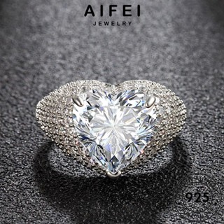 AIFEI JEWELRY Silver แท้ เกาหลี ผู้หญิง ต้นฉบับ แฟชั่น หรูหรา เครื่องประดับ 925 เงิน ไพลิน แหวน เครื่องประดับ R1020