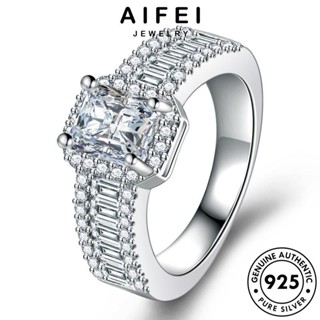 AIFEI JEWELRY Silver ไดมอนด์ เครื่องประดับ โกลด์ แท้ แหวน ต้นฉบับ จัตุรัสแฟชั่น เกาหลี มอยส์ซาไนท์ ผู้หญิง แฟชั่น เงิน เครื่องประดับ 925 R1024