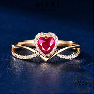 AIFEI JEWELRY เกาหลี รักแฟชั่น ทองทับทิม เงิน แท้ แหวน ต้นฉบับ Silver แฟชั่น เครื่องประดับ ผู้หญิง 925 เครื่องประดับ R1156