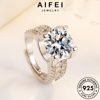 AIFEI JEWELRY แหวน มอยส์ซาไนท์ไดมอนด์ หรูหรา เกาหลี ผู้หญิง เครื่องประดับ 925 Silver แฟชั่น แท้ ต้นฉบับ เครื่องประดับ เงิน R1304