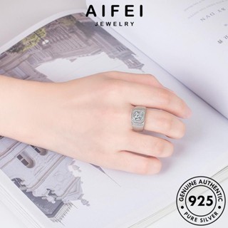 AIFEI JEWELRY แหวน แฟชั่น ผู้ชาย มอยส์ซาไนท์ไดมอนด์ ครอบงำ เกาหลี 925 เครื่องประดับ เครื่องประดับ เงิน ต้นฉบับ แท้ Silver R1382