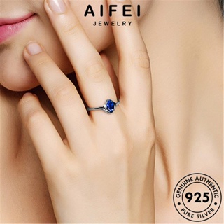 AIFEI JEWELRY ผู้หญิง วงรีวินเทจ เงิน แท้ ต้นฉบับ ทองไพลิน เครื่องประดับ 925 แหวน เครื่องประดับ แฟชั่น Silver เกาหลี R1485