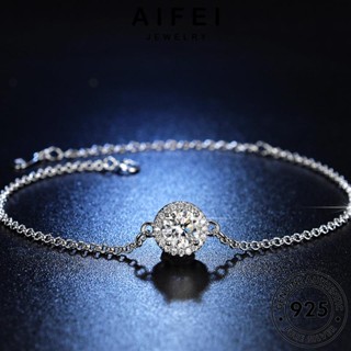 AIFEI JEWELRY กำไลข้อมือ ต้นฉบับ 925 แท้ Silver เงิน เครื่องประดับ ผู้หญิง เครื่องประดับ เกาหลี ผู้หญิง เพชรกลมธรรมดา กำไล แฟชั่น มอยส์ซาไนท์ไดมอนด์ B12