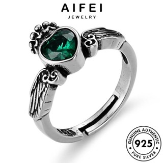 AIFEI JEWELRY เครื่องประดับ แท้ 925 ต้นฉบับ เครื่องประดับ มรกต มงกุฎที่สวยงาม เกาหลี แฟชั่น Silver เงิน ผู้หญิง แหวน R91