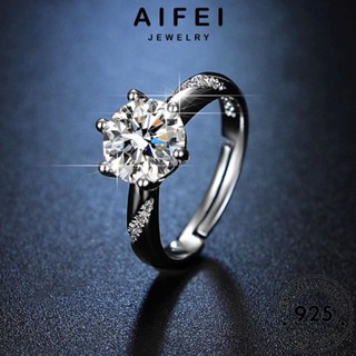 AIFEI JEWELRY แท้ หัวใจและลูกศรคลาสสิก Silver 925 มอยส์ซาไนท์ไดมอนด์ เครื่องประดับ ต้นฉบับ แหวน เกาหลี เงิน ผู้หญิง แฟชั่น เครื่องประดับ R104