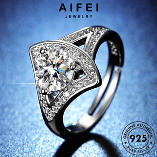 AIFEI JEWELRY เงิน เกาหลี แหวน ภาคที่สวยหรู แท้ เครื่องประดับ 925 แฟชั่น Silver ต้นฉบับ มอยส์ซาไนท์ไดมอนด์ เครื่องประดับ ผู้หญิง R115