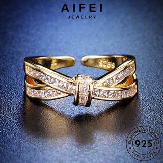 AIFEI JEWELRY แท้ แหวน ผู้หญิง 925 แฟชั่น Silver เกาหลี มอยส์ซาไนท์ ข้ามอารมณ์ เครื่องประดับ ไดมอนด์ เครื่องประดับ โกลด์ เงิน ต้นฉบับ R71