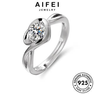 AIFEI JEWELRY เครื่องประดับ แหวน 925 เกาหลี แท้ ต้นฉบับ แฟชั่น เงิน ผู้หญิง มอยส์ซาไนท์ไดมอนด์ Silver เครื่องประดับ บุคลิกภาพ R138