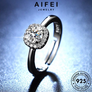 AIFEI JEWELRY เงิน เกาหลี 925 แหวน เครื่องประดับ แฟชั่น Silver แท้ ผู้หญิง เครื่องประดับ ต้นฉบับ ตารางบุคลิกภาพ มอยส์ซาไนท์ไดมอนด์ R123