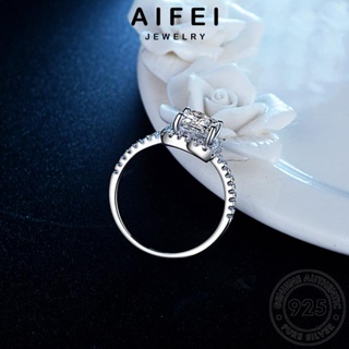 AIFEI JEWELRY 925 ตารางง่ายๆ ผู้หญิง เกาหลี Silver มอยส์ซาไนท์ไดมอนด์ แหวน ต้นฉบับ เครื่องประดับ แฟชั่น แท้ เงิน เครื่องประดับ R220