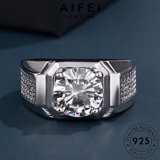 AIFEI JEWELRY เกาหลี แท้ 925 ผู้ชาย เงิน แหวน Silver เครื่องประดับ ครอบงำ เครื่องประดับ มอยส์ซาไนท์ไดมอนด์ แฟชั่น ต้นฉบับ R378