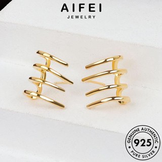 AIFEI JEWELRY หนีบ ต้นฉบับ เกาหลี ห่วง Silver ตุ้มหู 925 เงิน ส่วนโค้ง แท้ แฟชั่น ทอง เครื่องประดับ เครื่องประดับ ต่างหู ผู้หญิง E138