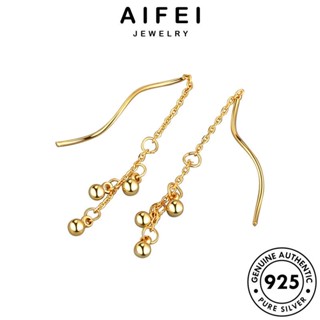 AIFEI JEWELRY ตุ้มหู Silver แท้ ทอง เครื่องประดับ แฟชั่น ต่างหู ต้นฉบับ หนีบ เกาหลี เงิน คลื่นลูกปัด ห่วง 925 เครื่องประดับ ผู้หญิง E177