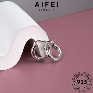 AIFEI JEWELRY 925 ตุ้มหู ต้นฉบับ แฟชั่น ต่างหู เรขาคณิต เงิน เกาหลี ห่วง ทอง เครื่องประดับ หนีบ แท้ ผู้หญิง เครื่องประดับ Silver E242