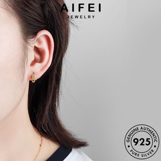 AIFEI JEWELRY 925 ต้นฉบับ ดอกกุหลาบ เงิน Silver เครื่องประดับ ห่วง ต่างหู ตุ้มหู แท้ เกาหลี เครื่องประดับ หนีบ ผู้หญิง ทอง แฟชั่น E365