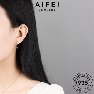 AIFEI JEWELRY เงิน ห่วง Silver 925 เครื่องประดับ แฟชั่น ตุ้มหู หนีบ ต่างหู มอยส์ซาไนท์ แท้ โกลด์ ต้นฉบับ ข้าม เครื่องประดับ ไดมอนด์ ผู้หญิง เกาหลี E518