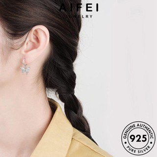 AIFEI JEWELRY แท้ ต้นฉบับ ห่วง ตุ้มหู เงิน ไดมอนด์ ต่างหู แฟชั่น 925 เครื่องประดับ มอยส์ซาไนท์ เกาหลี ผู้หญิง โกลด์ Silver หนีบ เครื่องประดับ ผีเสื้อ E525