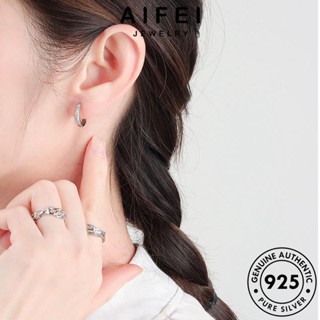 AIFEI JEWELRY มอยส์ซาไนท์ ต่างหู หนีบ ห่วง เงิน เครื่องประดับ 925 โกลด์ เครื่องประดับ ผู้หญิง Silver ตุ้มหู แฟชั่น กลม เกาหลี ต้นฉบับ แท้ ไดมอนด์ E544