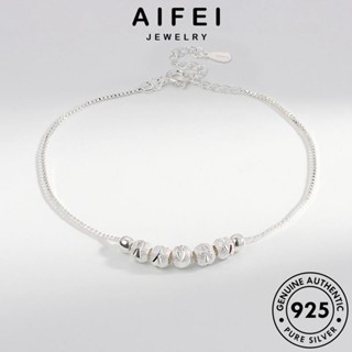 AIFEI JEWELRY ผู้หญิง แท้ Silver 925 เกาหลี เครื่องประดับ แฟชั่น กำไล เงิน กำไลข้อมือ ลูกปัดธรรมดา ต้นฉบับ เครื่องประดับ ผู้หญิง ทอง B33