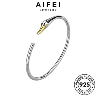 AIFEI JEWELRY เครื่องประดับ ต้นฉบับ Silver กำไล ทอง กำไลข้อมือ ผู้หญิง แท้ เครื่องประดับ หงส์บุคลิกภาพ แฟชั่น เงิน ผู้หญิง เกาหลี 925 B293