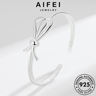 AIFEI JEWELRY 925 แท้ กำไล แฟชั่น เกาหลี เครื่องประดับ ต้นฉบับ Silver โบว์ง่ายๆ กำไลข้อมือ ผู้หญิง เงิน เครื่องประดับ ผู้หญิง B268