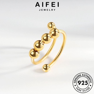 AIFEI JEWELRY ทอง เกาหลี แหวน ประดับด้วยลูกปัดที่สร้างสรรค์ เครื่องประดับ Silver แท้ เงิน ต้นฉบับ แฟชั่น ผู้หญิง 925 เครื่องประดับ R15