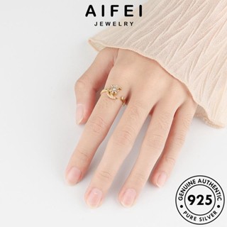 AIFEI JEWELRY ต้นฉบับ โกลด์ มอยส์ซาไนท์ ไดมอนด์ Silver เกาหลี 925 เครื่องประดับ แท้ ผู้หญิง เงิน แหวน แฟชั่น ดวงจันทร์แฟชั่น เครื่องประดับ R23