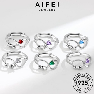 AIFEI JEWELRY ผู้หญิง บุคลิกภาพ เงิน 925 ต้นฉบับ แฟชั่น เครื่องประดับ ทองไพลิน แหวน เครื่องประดับ เกาหลี Silver แท้ R64