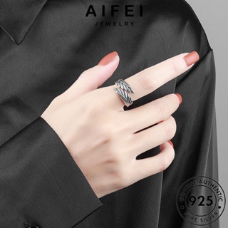 AIFEI JEWELRY ผู้หญิง แหวน เครื่องประดับ แฟชั่น เครื่องประดับ 925 Silver เกาหลี ปีศาจเทวดาย้อนยุค เงิน แท้ ต้นฉบับ R68