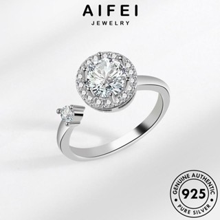 AIFEI JEWELRY ผู้หญิง ต้นฉบับ วงกลมสร้างสรรค์ เครื่องประดับ มอยส์ซาไนท์ แท้ 925 แฟชั่น แหวน โกลด์ เกาหลี เครื่องประดับ Silver ไดมอนด์ เงิน R71